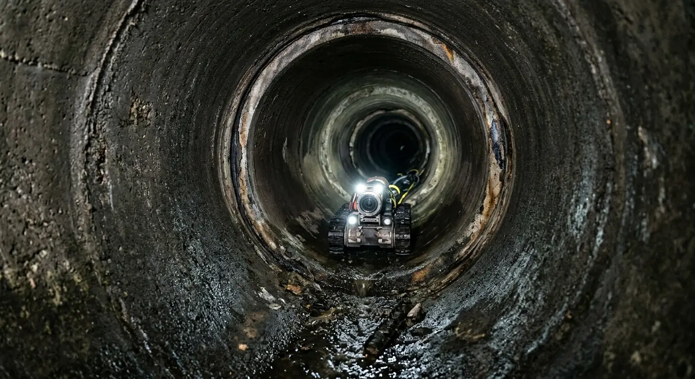 Robotic sewer camera inspecting pipe interior for Drain Snake Service in Miramar Beach